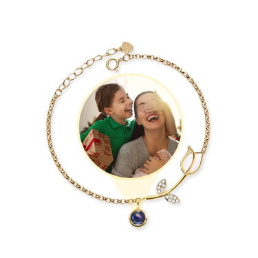 Tulip Personalized Photo Bracelet - Personalized Gift for Women - Custom Jewelry for Her - Custom Bracelet Picture - Personalised Photo Gift Bracelet Brother & Sisters